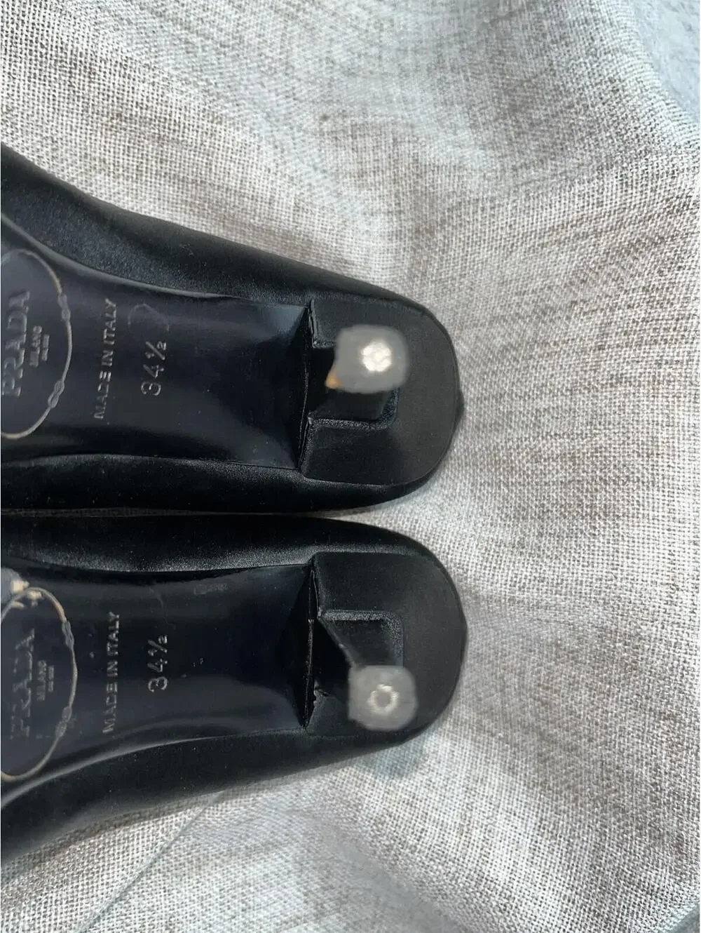 Prada Black Silk Satin Pumps 34.5 GUC - Picture 9 of 9